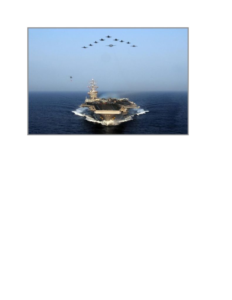 Aircraft carrier at sea